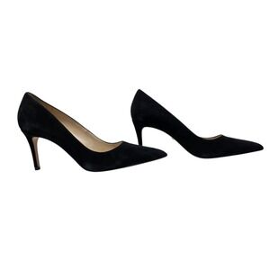 Pelle Moda Lizel Black Suede Pointed Toe Mid Heel Stiletto Pumps Womens 9M-$150